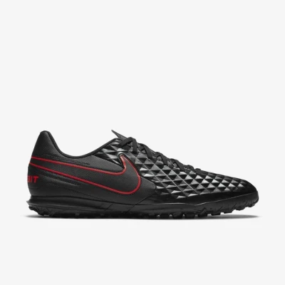 CHUTEIRA SOCIETY NIKE TIEMPO LEGEND 8 CLUB TF MASCULINA - Preto/vermelho
