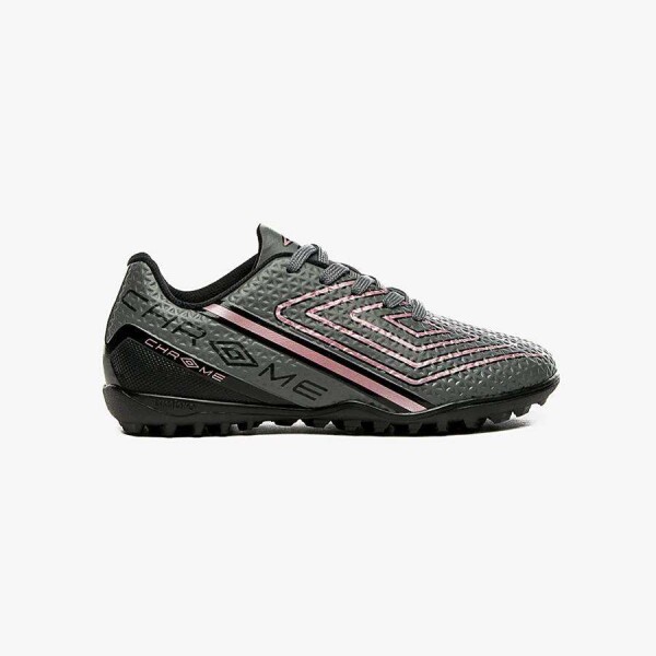 CHUTEIRA UMBRO SOCIETY CHROME INFANTIL - Grafite/rosa
