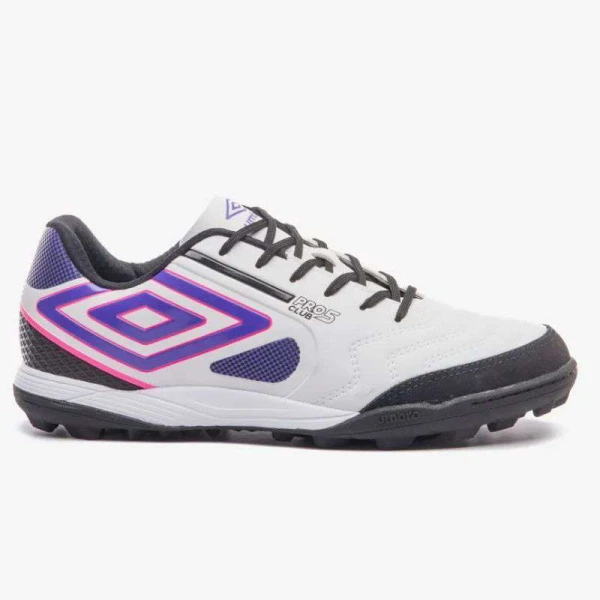 CHUTEIRA UMBRO SOCIETY PRO 5 BUMP CLUB - Branco/roxo