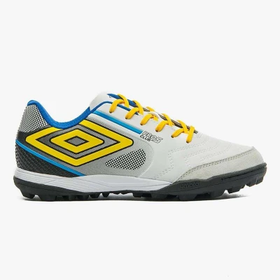 CHUTEIRA UMBRO SOCIETY PRO 5 BUMP CLUB MASCULINA - Branco/amarelo