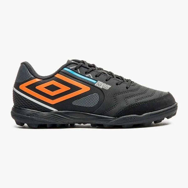 CHUTEIRA UMBRO SOCIETY PRO 5 BUMP CLUB MASCULINA - Preto/laranja