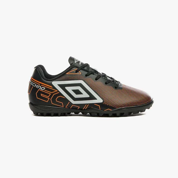 CHUTEIRA UMBRO SOCIETY TECHNO JR INFANTIL - Preto/laranja