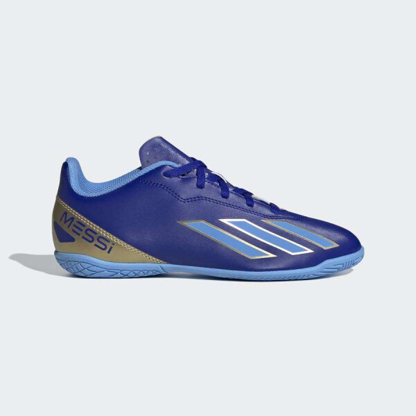 CHUTEIRAS ADIDAS FUTSAL X CRAZYFAST CLUB MESSI JR INFANTIL - Azul/dourado