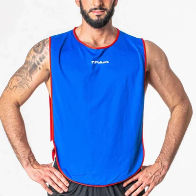 COLETE DUPLA-FACE POKER REVERSÍVEL MASCULINO - Azul/vermelho
