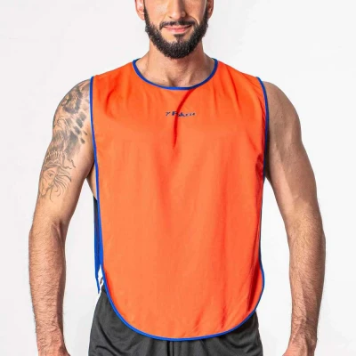 COLETE DUPLA-FACE POKER REVERSÍVEL MASCULINO - Laranja/azul