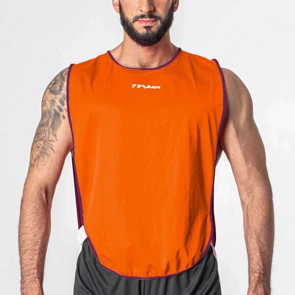 COLETE DUPLA-FACE POKER REVERSÍVEL MASCULINO - Laranja/roxo