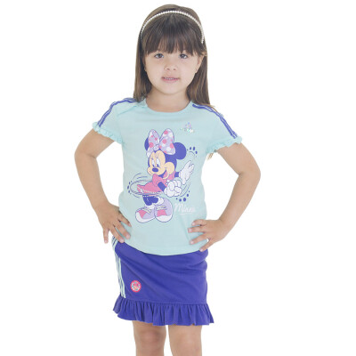 CONJUNTO ADIDAS DY MINNIE INFANTIL - Verde/roxo