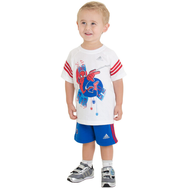 CONJUNTO ADIDAS DY SPIDERMAN INFANTIL - Branco/azul