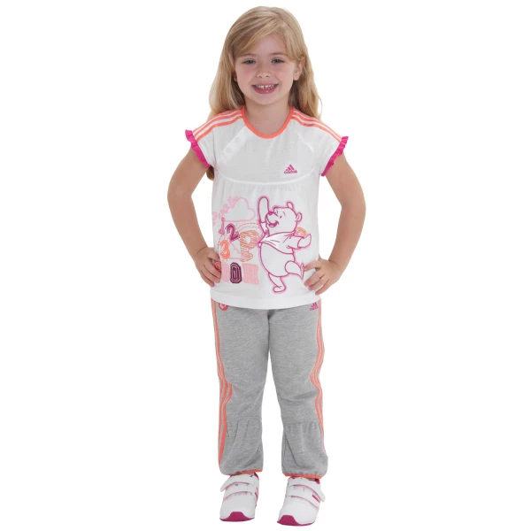 CONJUNTO ADIDAS DY WINNIE INFANTIL - Branco/cinza
