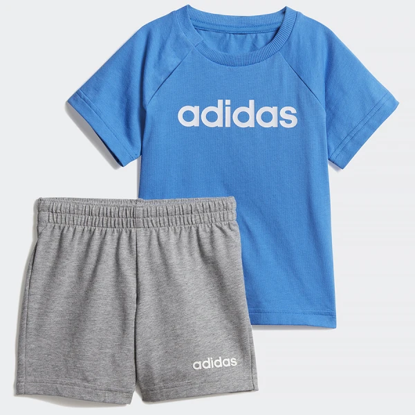 CONJUNTO ADIDAS VERÃO LINEAR INFANTIL - Azul/cinza
