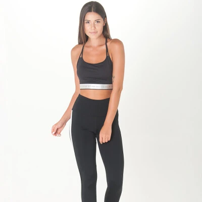 CONJUNTO COLCCI CALÇA LEGGING E TOP FEMININO - Preto