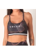 CONJUNTO COLCCI TOP E CALÇA FEMININA - Chumbo/salmao
