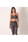 CONJUNTO COLCCI TOP E CALÇA FEMININA - Chumbo/salmao