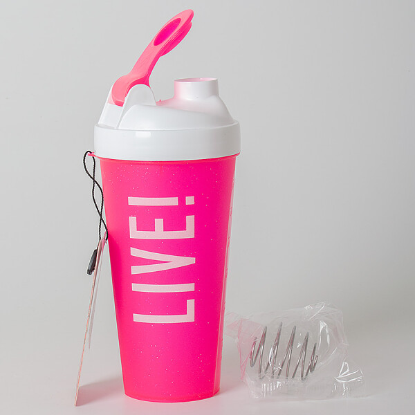 COQUETELEIRA LIVE WORKOUT TIME COM ESFERA DE MOLA - Pink/branco