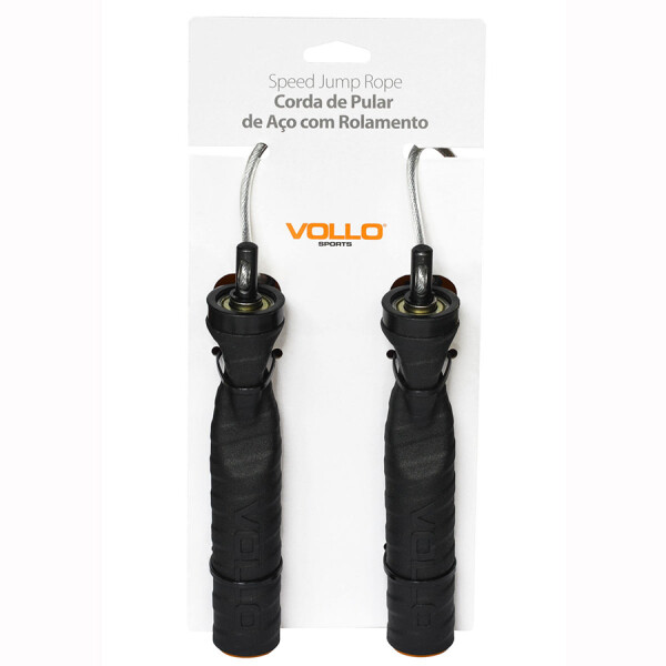 CORDA DE PULAR VOLLO AÇO CROSSFIT COM ROLAMENTO - Preto