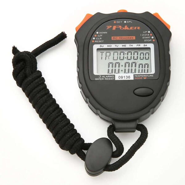 CRONOMETRO POKER PROFISSIONAL RUNNING DIGITAL - Preto/laranja