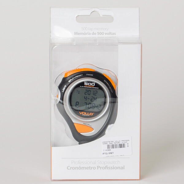 CRONÔMETRO VOLLO PROFESSIONAL 500 MEMORY - Preto/prata