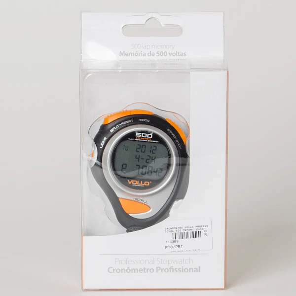 CRONÔMETRO VOLLO PROFESSIONAL 500 MEMORY - Preto/prata