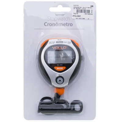 CRONÔMETRO VOLLO RECALL 10 MEMÓRIAS - Preto/prata