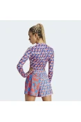 CROPPED ADIDAS FARM MANGA LONGA FEMININO - Azul/laranja