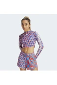 CROPPED ADIDAS FARM MANGA LONGA FEMININO - Azul/laranja