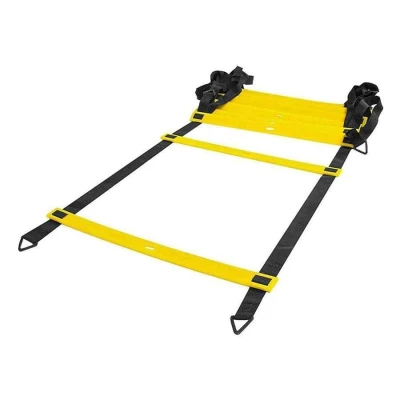 ESCADA DE AGILIDADE POKER PRÓ TREINAMENTO FUNCIONAL 9 DEGRAUS 4,5 mts - Amarelo/preto