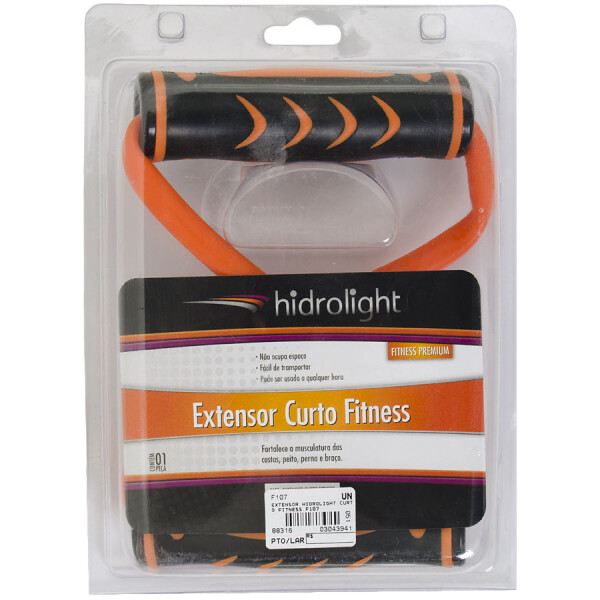 EXTENSOR HIDROLIGHT CURTO FITNESS - Preto/laranja