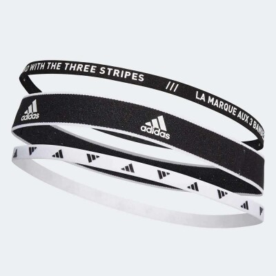 FAIXA DE CABEÇA BANDANA ADIDAS TREINO PACOTE 3 UNIDADES - Preto/branco