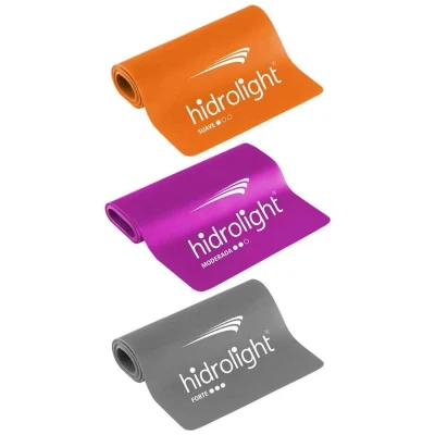 FAIXA ELÁSTICA HIDROLIGHT TPE C/3 NÍVEIS DE RESISTÊNCIA - KIT - Colorido