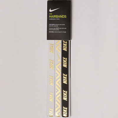 FAIXA NIKE METALIC HAIRBANDS PACOTE COM 3 - Colorido