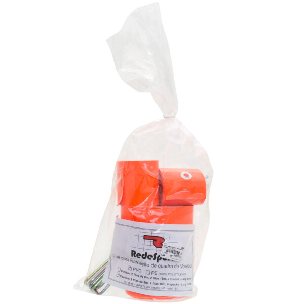 FITA REDESPORT MARCAÇÃO VÔLEI PVC 6CM - Laranja