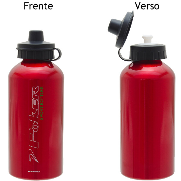 GARRAFA POKER ALUMÍNIO 500 ML - Vermelho