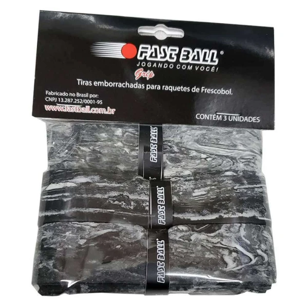 GRIP PROTETOR EMBORRACHADO FAST BALL PARA CABO DE RAQUETE DE FRESCOBOL - Preto/branco