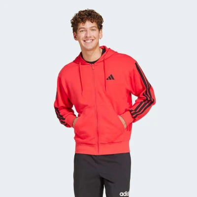JAQUETA ADIDAS 3 STRIPES ESSENTIALS MASCULINA - Vermelho/preto