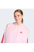 JAQUETA ADIDAS 3S ESSENTIALS COM CAPUZ FEMININA - Rosa/vermelho JAQUETA ADIDAS 3S ESSENTIALS COM CAPUZ FEMININA - Rosa/vermelho