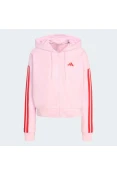 JAQUETA ADIDAS 3S ESSENTIALS COM CAPUZ FEMININA - Rosa/vermelho JAQUETA ADIDAS 3S ESSENTIALS COM CAPUZ FEMININA - Rosa/vermelho