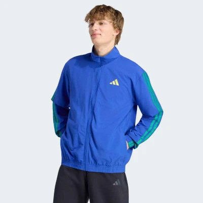 JAQUETA ADIDAS 3S WV TT MASCULINA - Azul/verde