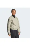 JAQUETA ADIDAS ACOLCHOADA ESSENTIALS 3 LISTRAS FEMININA - Verde/preto
