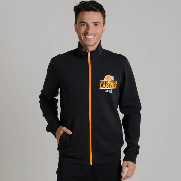 JAQUETA ADIDAS BASICS LOS ANGELES LAKERS MASCULINA - Preto/amarelo