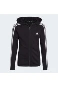 JAQUETA ADIDAS CAPUZ ESSENTIALS INFANTIL - Preto/branco