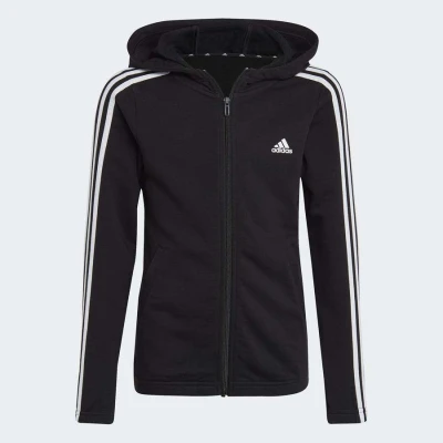 JAQUETA ADIDAS CAPUZ ESSENTIALS INFANTIL - Preto/branco