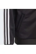 JAQUETA ADIDAS CAPUZ ZÍPER REGULAR FIT 3-STRIPES TRAIN ESSENTIALS AEROREADY INFANTIL - Preto/branco