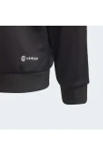 JAQUETA ADIDAS CAPUZ ZÍPER REGULAR FIT 3-STRIPES TRAIN ESSENTIALS AEROREADY INFANTIL - Preto/branco