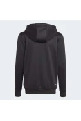 JAQUETA ADIDAS CAPUZ ZÍPER REGULAR FIT 3-STRIPES TRAIN ESSENTIALS AEROREADY INFANTIL - Preto/branco