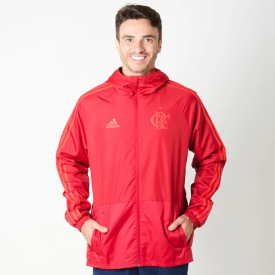 JAQUETA ADIDAS CHUVA FLAMENGO MASCULINA - Vermelho
