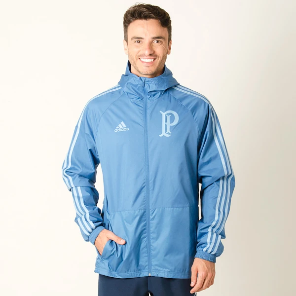 JAQUETA ADIDAS CHUVA PALMEIRAS MASCULINA - Azul
