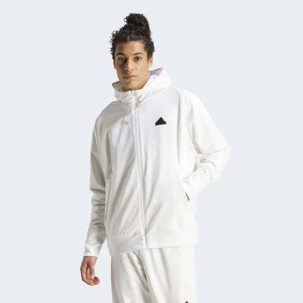 JAQUETA ADIDAS COM CAPUZ ZÍPER Z.N.E. MASCULINA - Branco