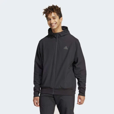 JAQUETA ADIDAS COM CAPUZ ZÍPER Z.N.E. MASCULINA - Preto