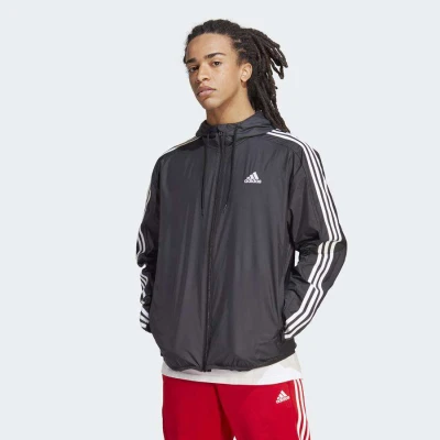 JAQUETA ADIDAS CORTA VENTO ICON 3 STRIPES MASCULINA - Preto/branco