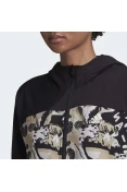 JAQUETA ADIDAS CORTA-VENTO LEVE FARM RIO RELAXED FEMININA - Preto/bege